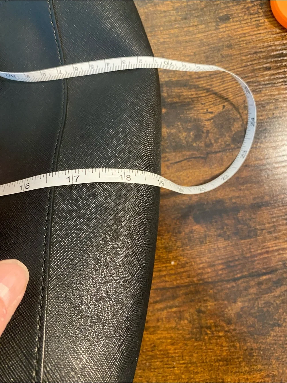Tory Burch Black Saffiano Tote with Gold Logo Flaw